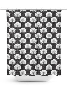 arts and crafts era poppy pattern shower curtain