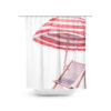 beach chair and umbrella scene shower curtain