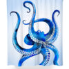 Blue Watercolor Octopus Shower Curtain