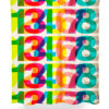 Helvetica Numbers In Rainbow Colors Shower Curtain