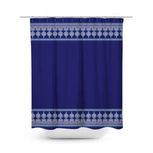 Moroccan inspired border print shower curtain