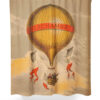 Vintage Advertising Hot Air Balloon Poster Shower Curtain