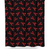 Red Lobster Pattern on Black Pinstripe Shower Curtain