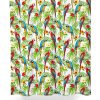 brightly color parrots pattern shower curtain