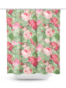 Rose trellis pattern shower curtain