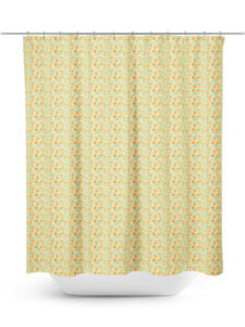 yellow mini floral pattern shower curtain