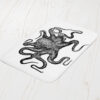 Black Octopus Illustration Bath Mat