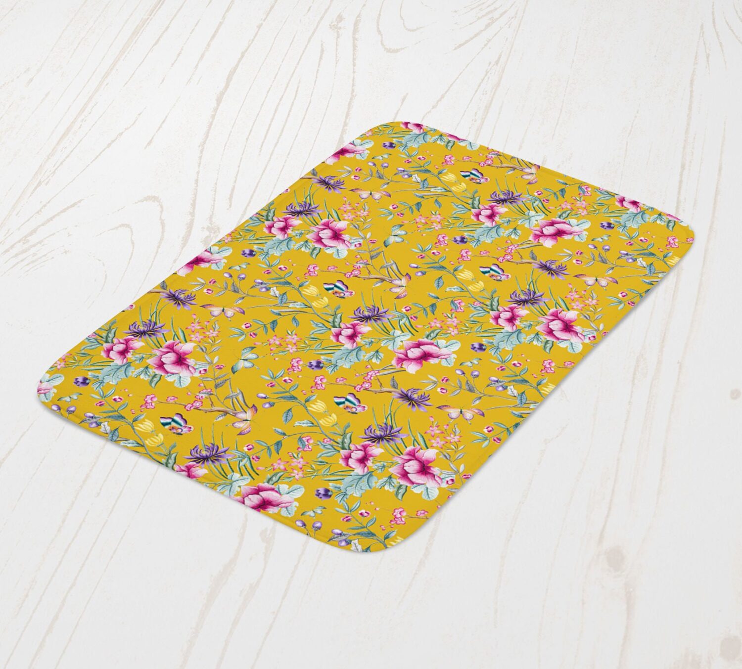 Yellow Chinoiserie Bath Mat