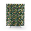 Green Summer Icons Shower Curtain