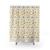 White Summer Icons Shower Curtain